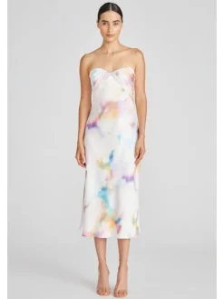 ANNIKA SATIN MIDI DRESS size4