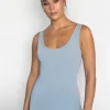 bamboo short tank in light blue