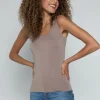Bamboo Short Tank in taupe