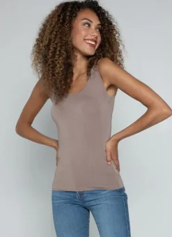 Bamboo Short Tank in taupe