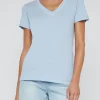 Becca V-neck Top in blue fog