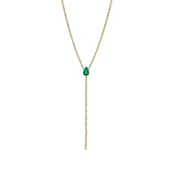 Bezel Pair Shape Necklace Emerald