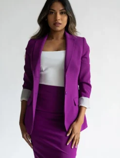 Boyfriend Blazer in Fuchsia
