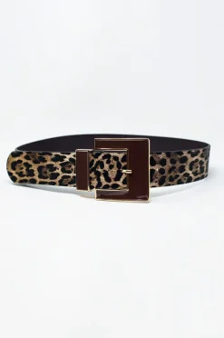 Bree wide Leopard belt