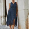 Chiara Zipper dress in Indigo