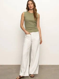 Christy Wide Leg Pant in white