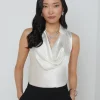 Colter Silk Cowl-Neck Blouse – large
