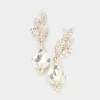 Crystal Leaf Dangle Earrings