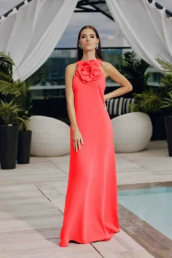 Dajez Halter Raspberry Gown