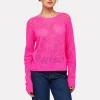 Diamond Pointelle Crew Top in pink