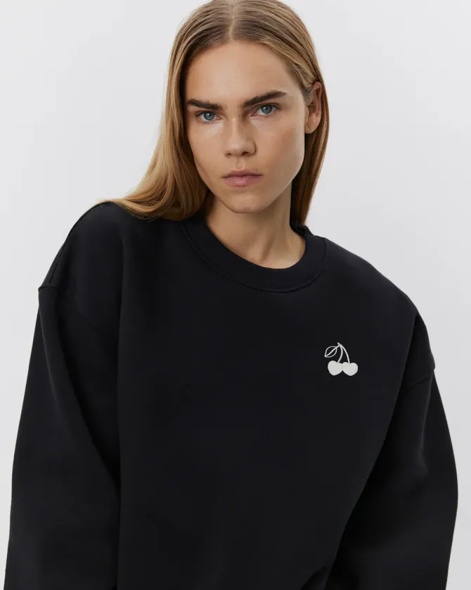 ELI SWEATSHIRT IN Washed black