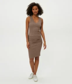 Esme Ribbed Dress in cobblestone