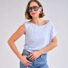 Fernanda One Shoulder Top in light blue