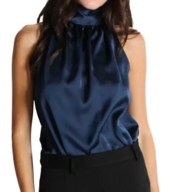 Freda Halter Top in Navy