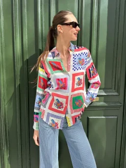 Gaby shirt in multicolour print