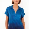 GO LUXE POLO PLACED TOP in tangled up blue