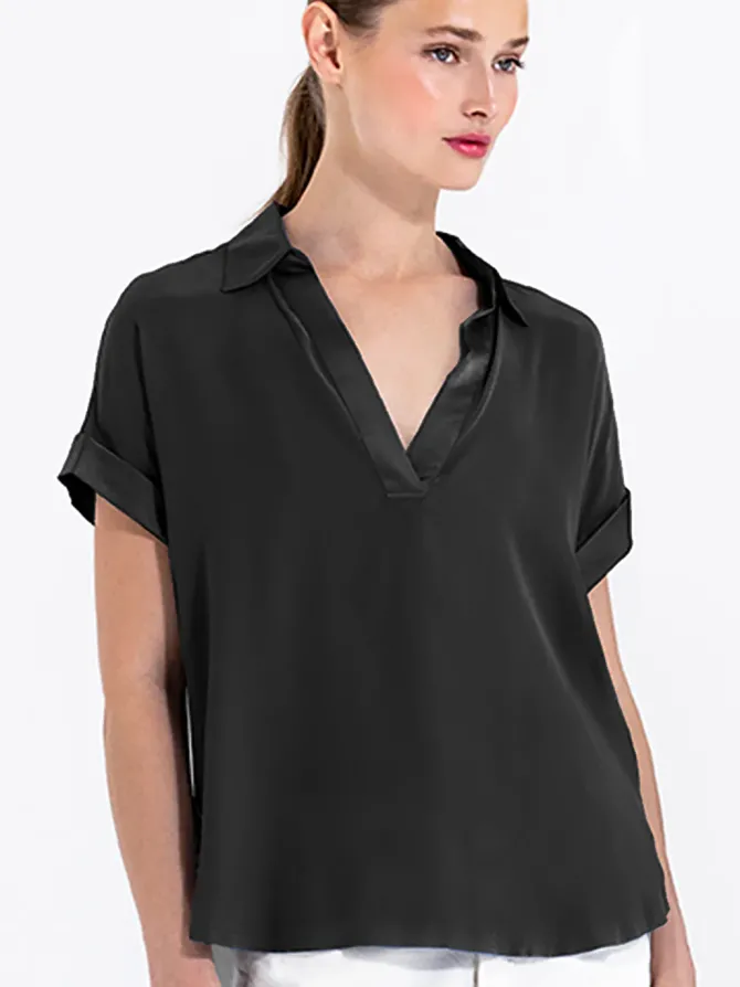 go polo top in black