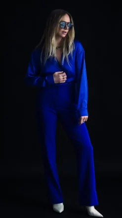Gretta Pant in royal blue crepe