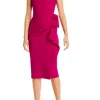 gudrum ruffled sheath dress in cyclamen
