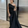 Hailey One shoulder Black Dress-10