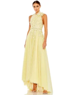 High Neck Lemon Gown size 8