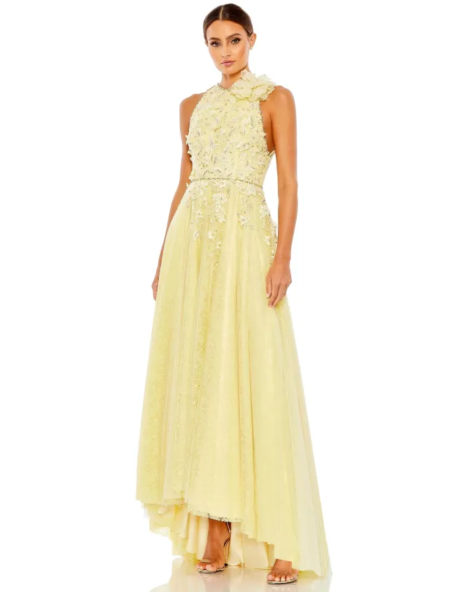 High Neck Lemon Gown size 8