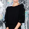 IYANA SEQUIN DETAIL SWEATER IN BLACK – Large