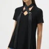 Jessi Satin Scarf Top in black