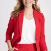 Jovie Linen Blazer in pomegranate