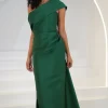 juna Taffeta Train Gown in hunter