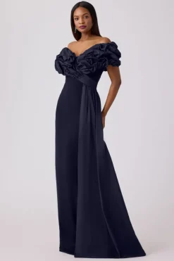 Kaila off shoulder gown in navy