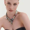 Kate Leaves V Necklace – Silver & Gold