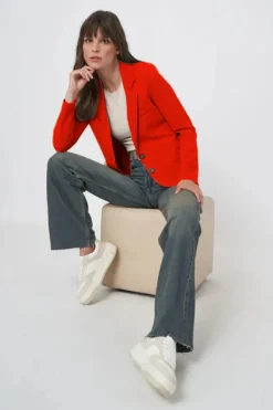 Katie Sweatshirt Blazer in chili pepper