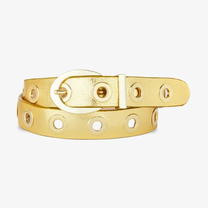 Leah Metallic Gold Belt