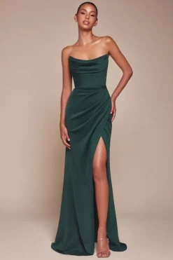 Madex Strapless Gown in emerald