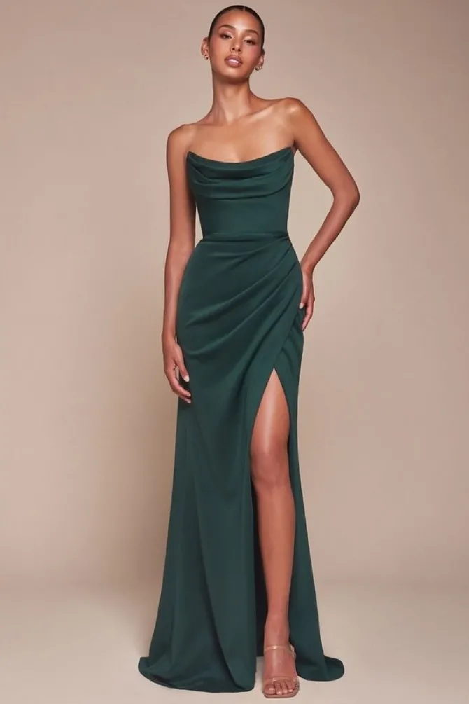 Madex Strapless Gown in emerald