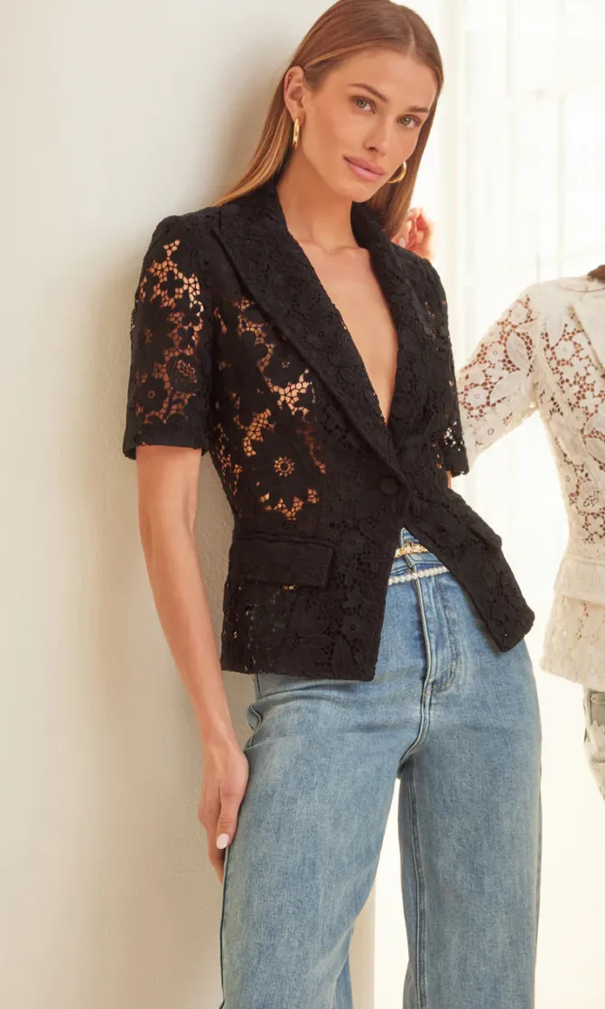 Melbourne Lace Blazer in black – coming soon