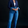 Melinda Two Tone Jacket in navy denim