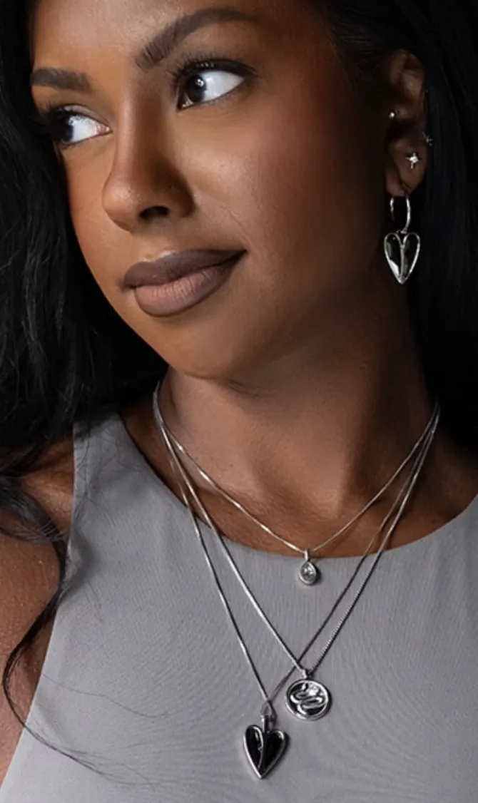 Monroe Necklace in Black Rhodium