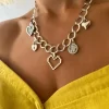 Nasia Silver Heart Layering Necklace