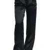Nathalie Wide Leg Silk Pants – Black