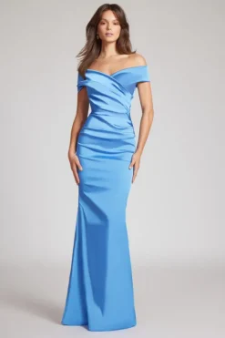 Off Shoulder Beatrix Gown in periwinkle