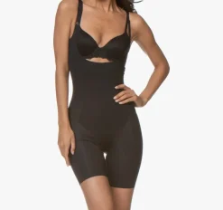 Open Bust Mid Thigh Bodysuit Shaper – xs