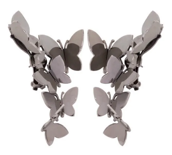 Oreechini Butterfly Earring in Ruthenium