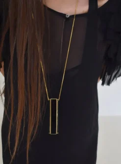 Pendant One NECKLACE IN BLACK/GOLD