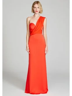 Roselle Draped Crepe Gown