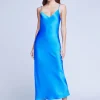 Seridie Slip Dress in Neon Blue