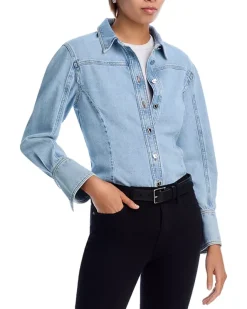 Shima Curved Denim Shirt