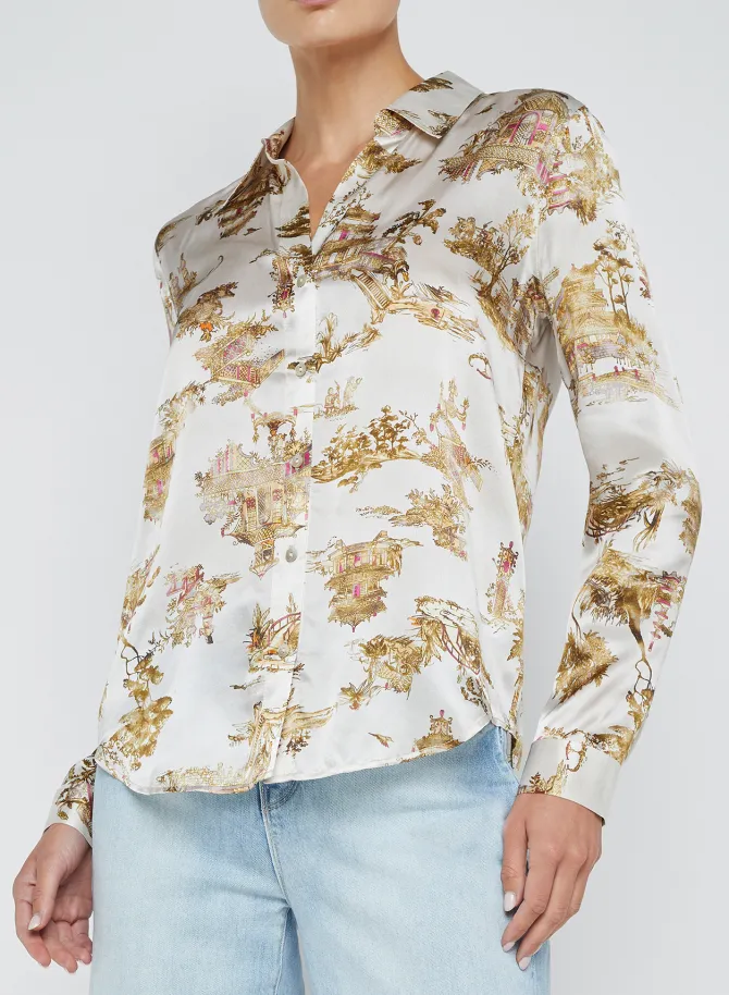 Tyler Blouse in ecru multi
