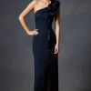 Xalia Formal Crepe Trim Self Flower Gown
